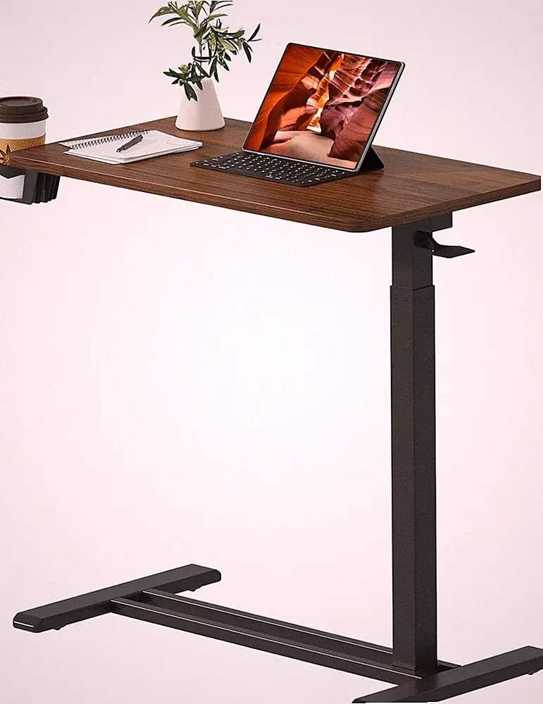 Adjustable Overbed Table with Hidden Casters for Home & Hospital Use