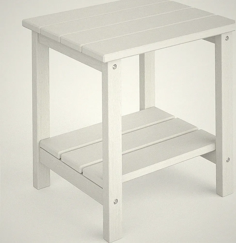 Outdoor Adirondack End Table HDPE 2-Tier Side Table for Pool Deck Patio