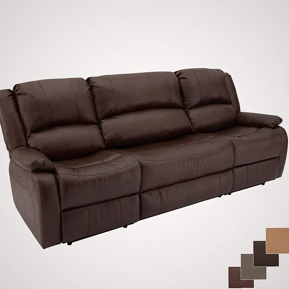 RecPro Charles 94" Double Wall Hugger Recliner w Console Mahogany RV Furniture