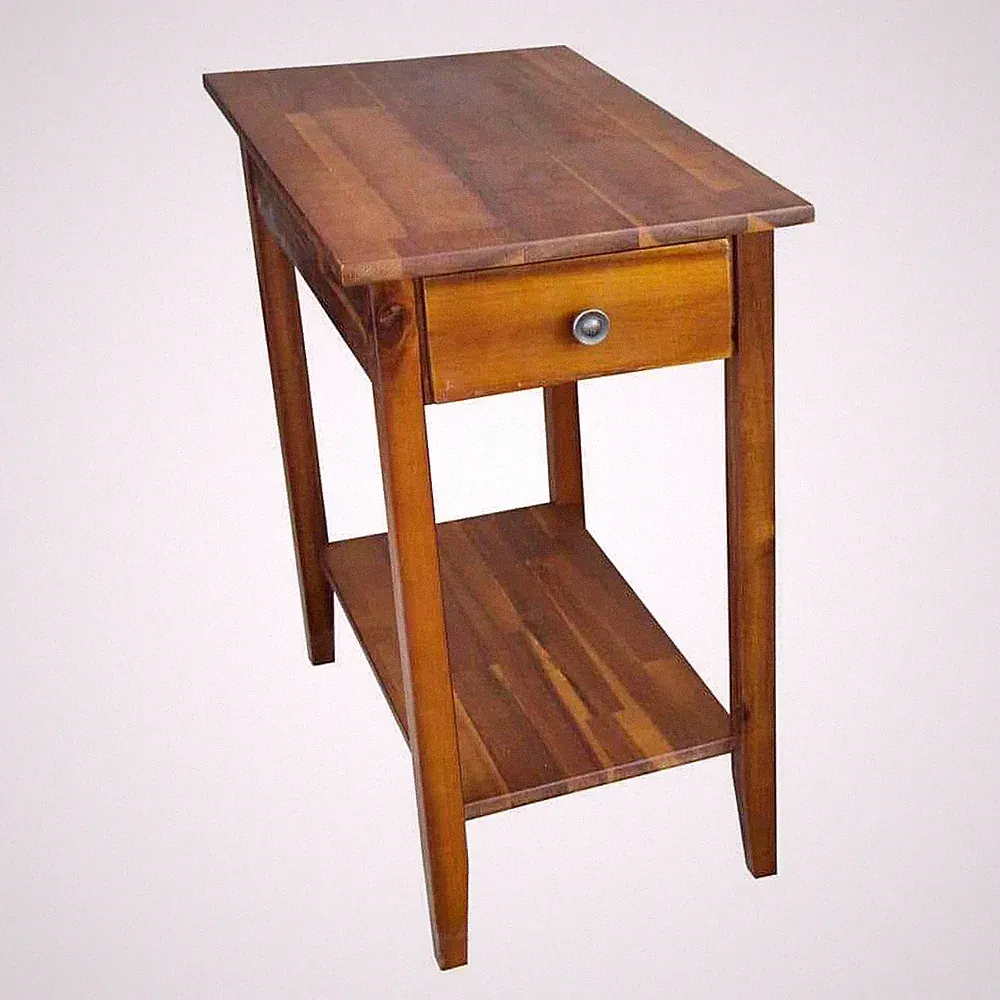 porch & den holly hill solid acacia recliner end table - mahogany